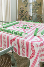 Load image into Gallery viewer, Scalloped Square Table Topper | Boxwood Garden - Rose
