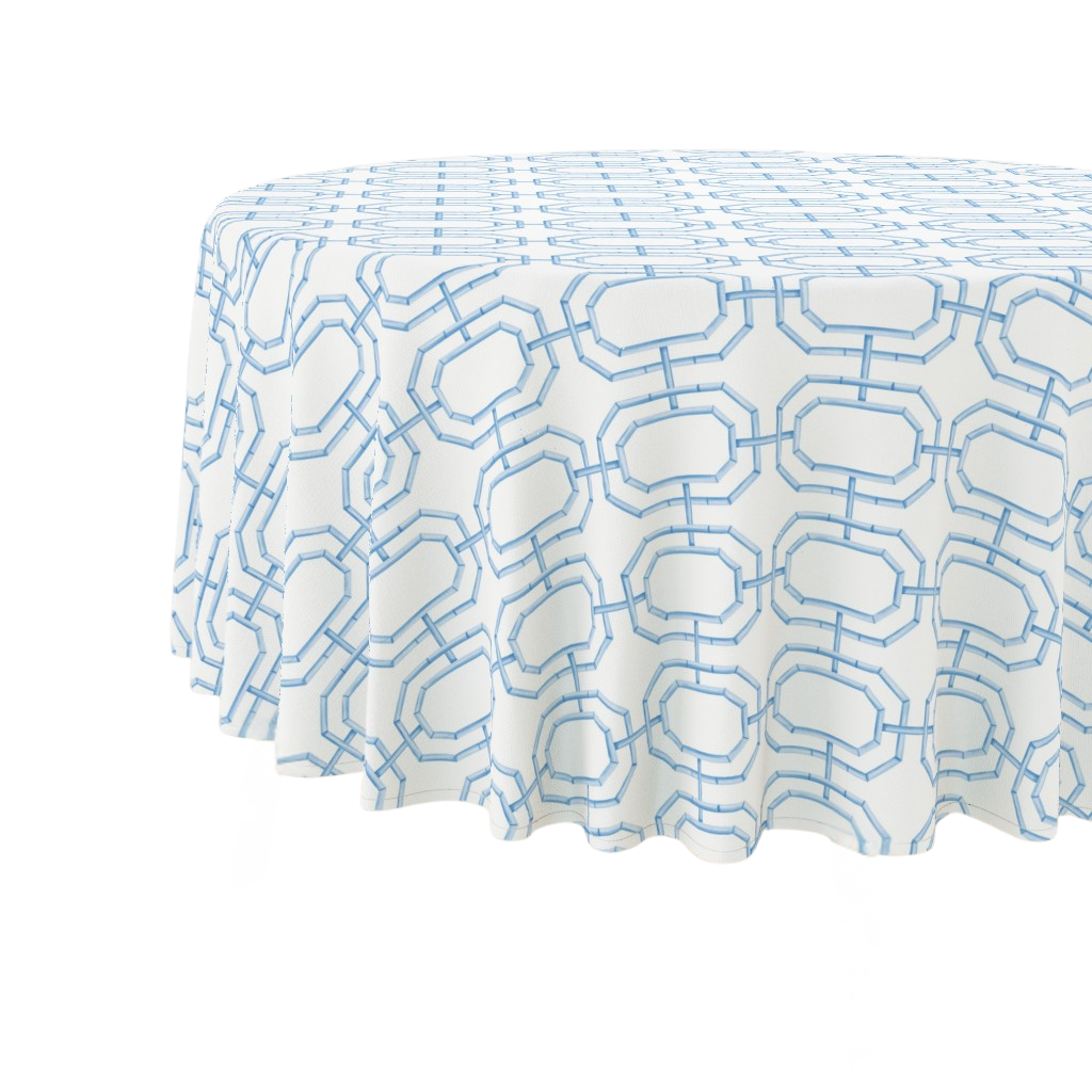 Round Tablecloth | Blue Bamboo Chain
