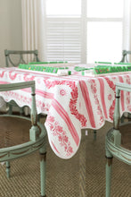 Load image into Gallery viewer, Scalloped Square Table Topper | Boxwood Garden - Rose
