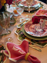 Load image into Gallery viewer, Round Scalloped Placemat | Climbing Roses - Moss
