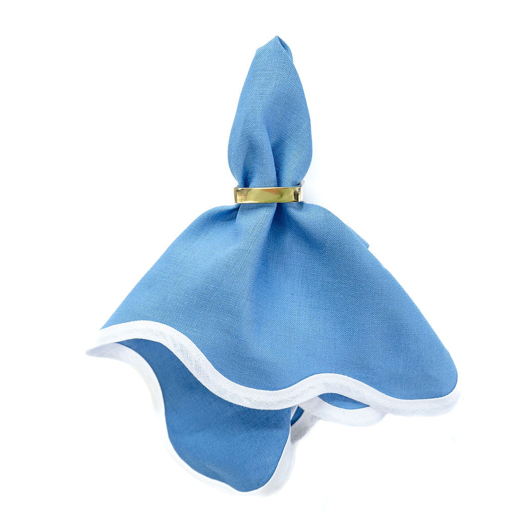 Linen Scalloped Square | French Blue