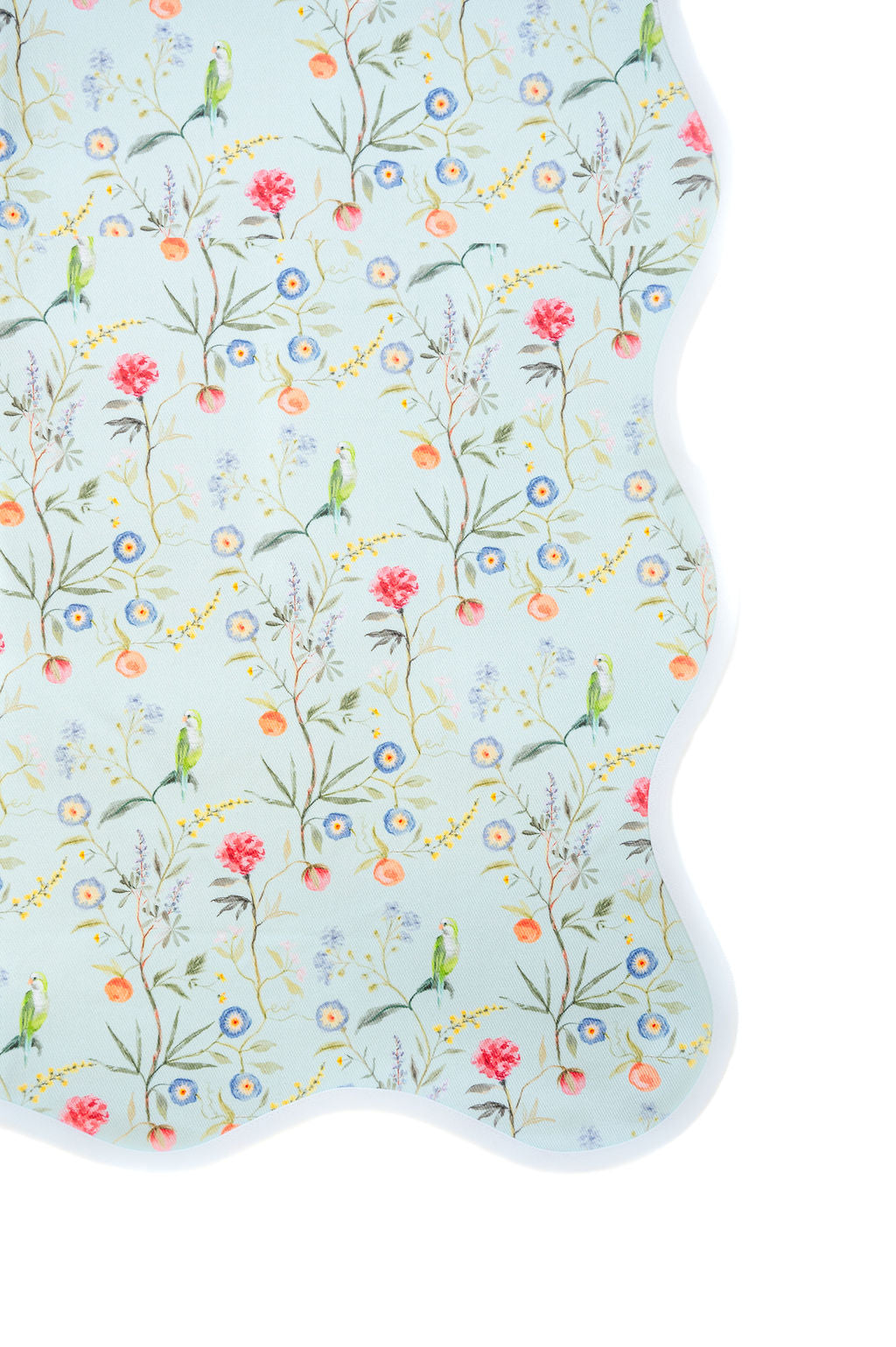 Scalloped Square Table Topper | Jardin de Fleurs - Sage