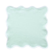 Load image into Gallery viewer, Linen Scalloped Square | Sage Green
