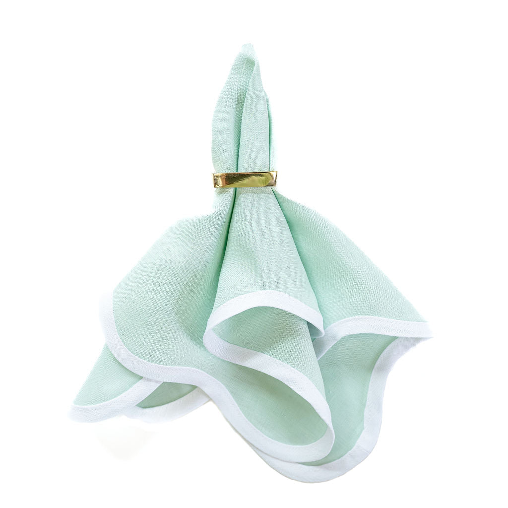 Linen Scalloped Square | Sage Green