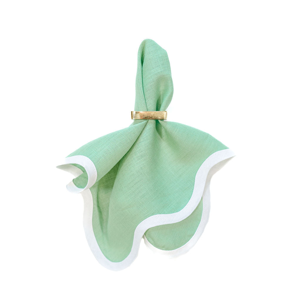 Linen Scalloped Square | Garden Green