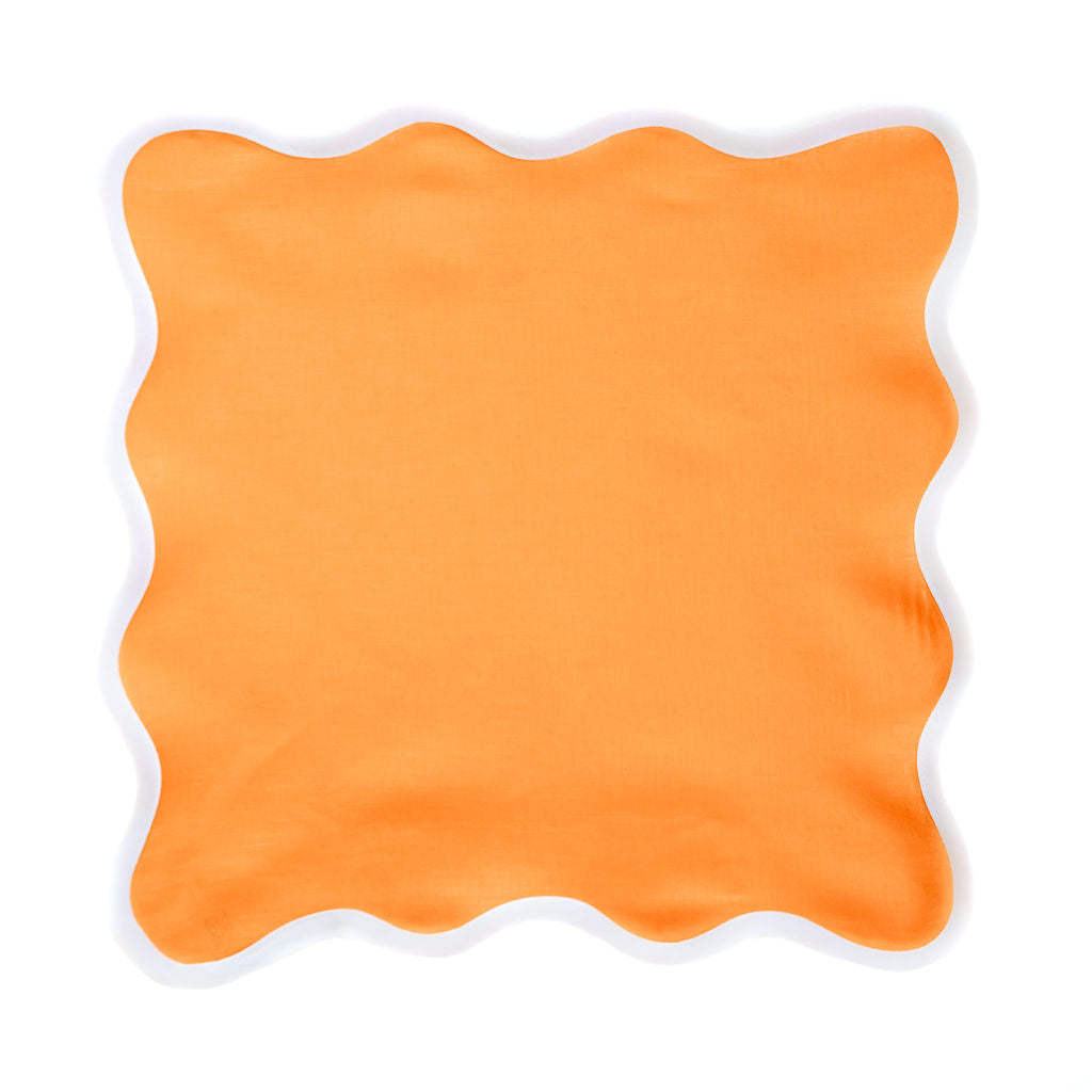 Linen Scalloped Square | Tangerine