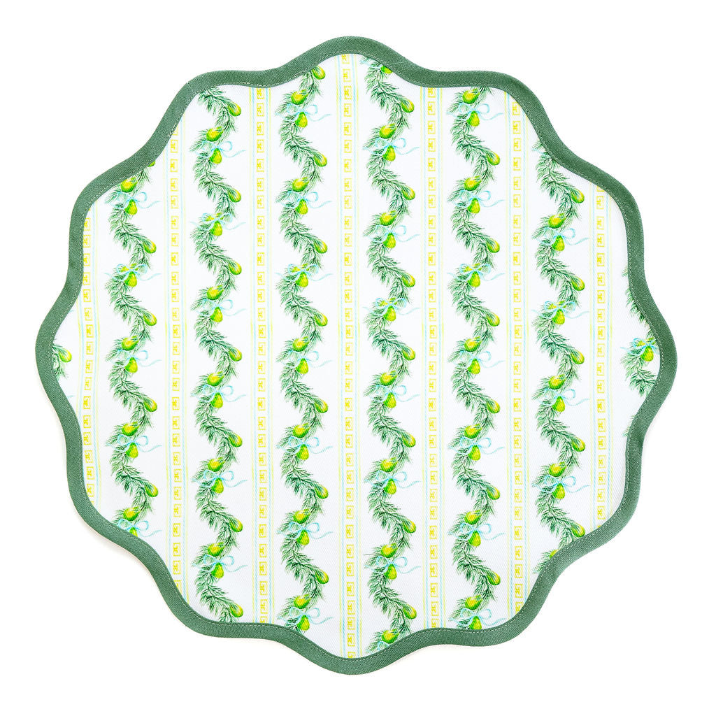 Round Scalloped Placemat | In a Pear Tree