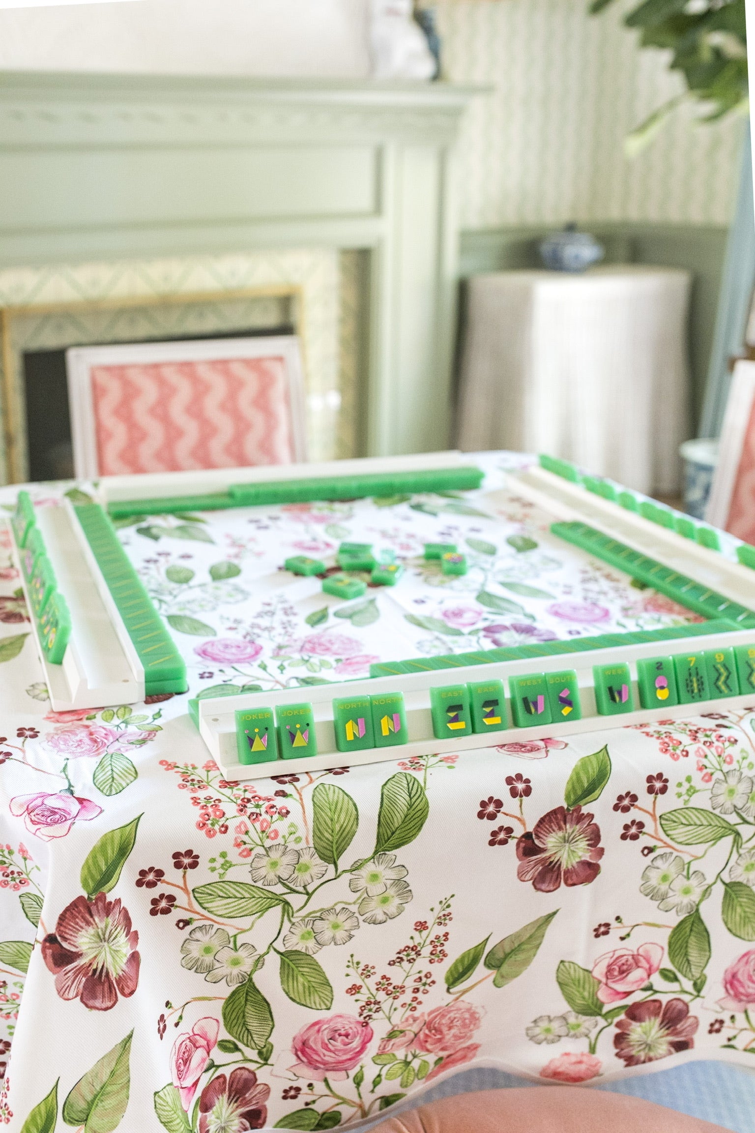 Scalloped Square Table Topper | Floral Chintz