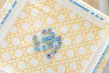 Load image into Gallery viewer, Scalloped Square Table Topper | Gold Cane
