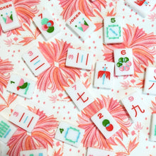 Load image into Gallery viewer, Scalloped Square Game Table Topper | Lotus Flower
