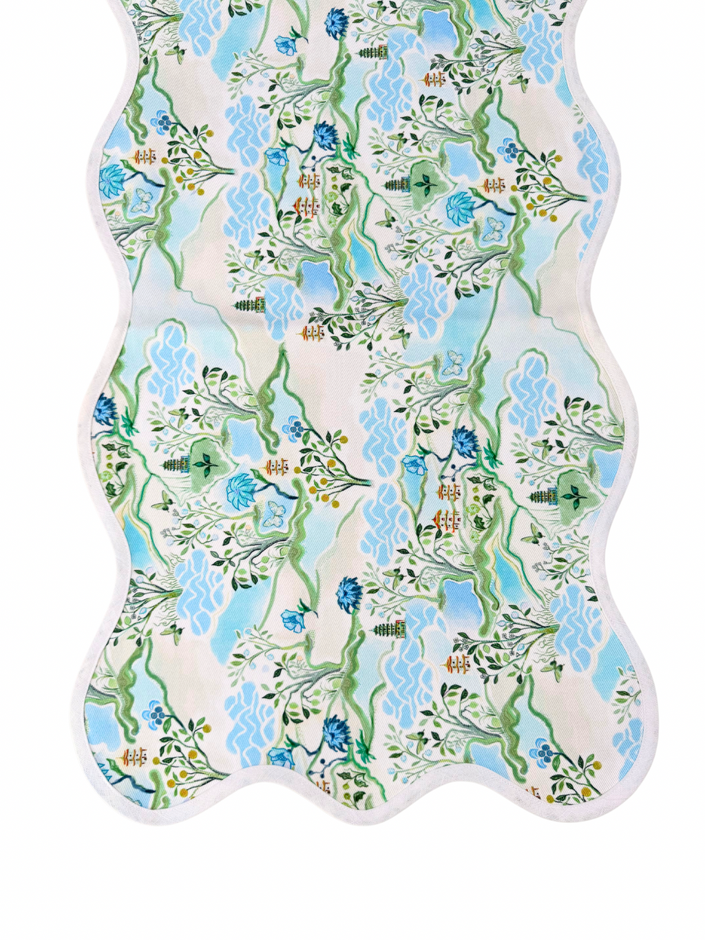 Scalloped Runner | Blue Pagoda