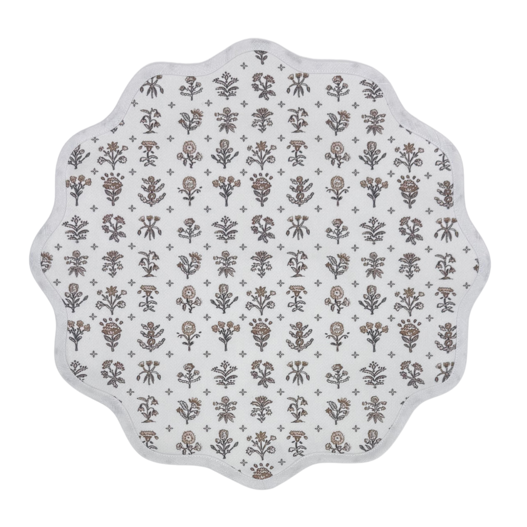 Round Scalloped Placemat | Floral Fête