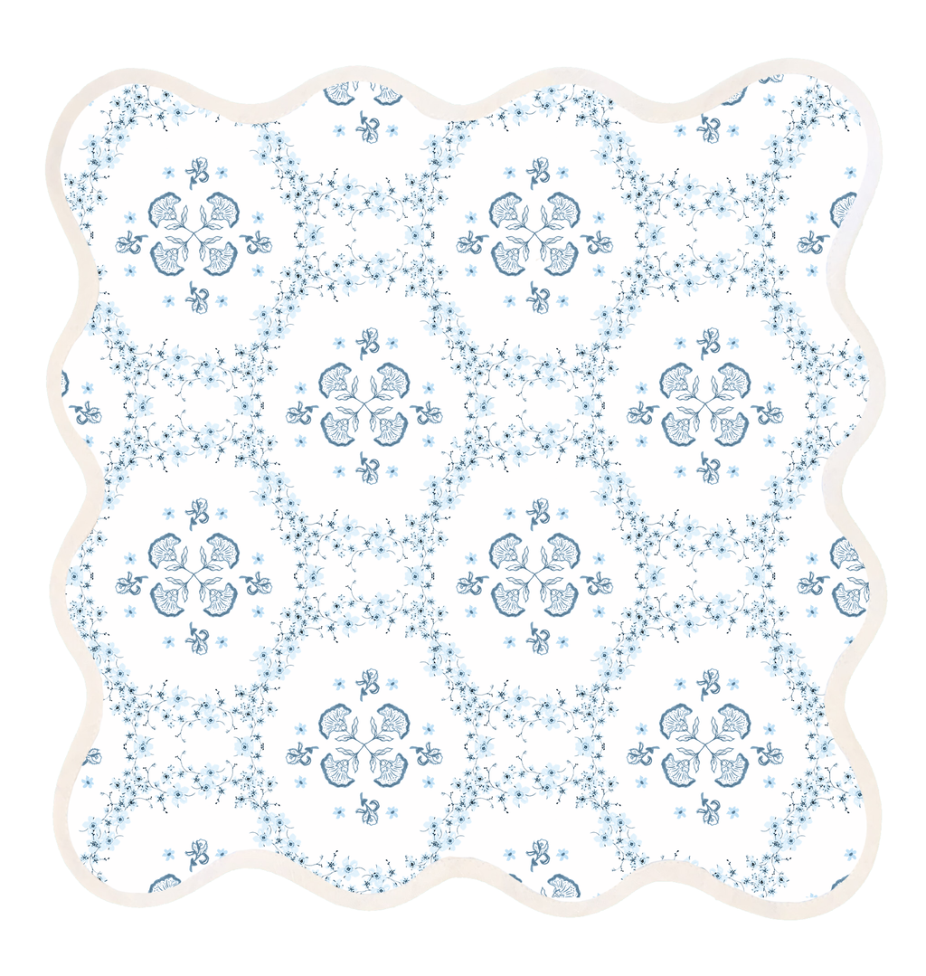 Square Scalloped Placemat | Floral Trellis