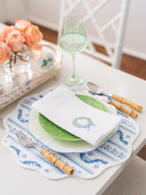 Load image into Gallery viewer, Round Scalloped Placemat | Boxwood Garden - Delft Blue
