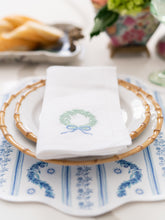 Load image into Gallery viewer, Round Scalloped Placemat | Boxwood Garden - Delft Blue
