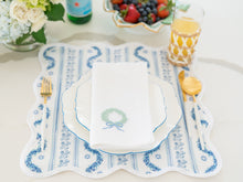 Load image into Gallery viewer, Square Scalloped Placemat | Boxwood Garden - Delft Blue
