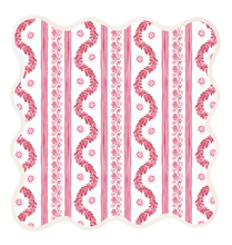 Load image into Gallery viewer, Square Scalloped Placemat | Boxwood Garden - Rose
