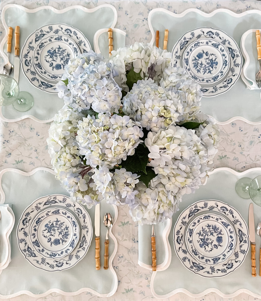 Linen Scalloped Square | Sage Green