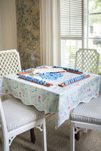 Load image into Gallery viewer, Scalloped Square Table Topper | Jardin de Fleurs - Sage
