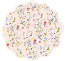 Load image into Gallery viewer, Round Scalloped Placemat | Jardin de Fleurs - Pink
