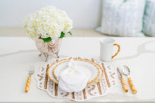 Load image into Gallery viewer, Round Scalloped Placemat | Boxwood Garden - Espresso
