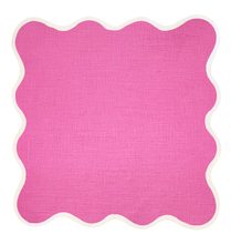 Load image into Gallery viewer, Linen Scalloped Square | Azalea Pink
