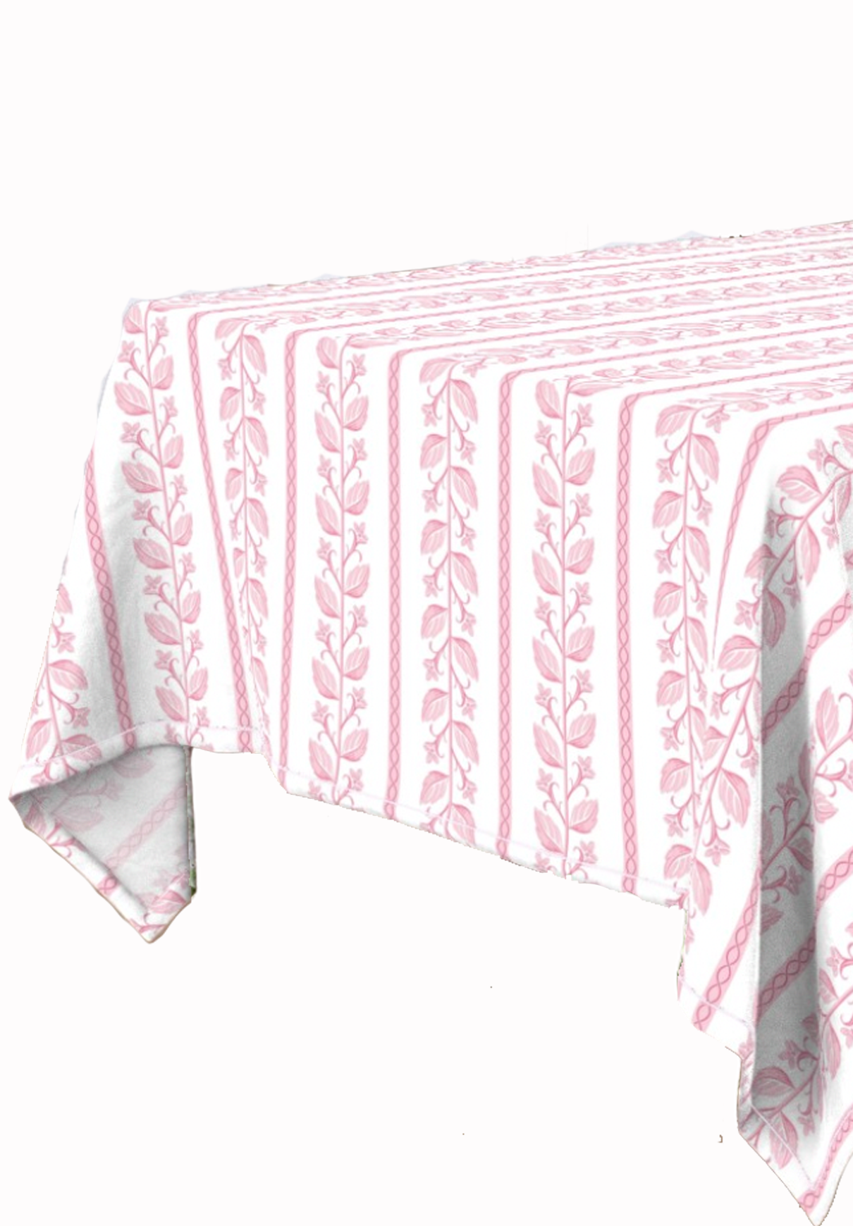 Rectangle Tablecloth | Pink Botanical Stripe