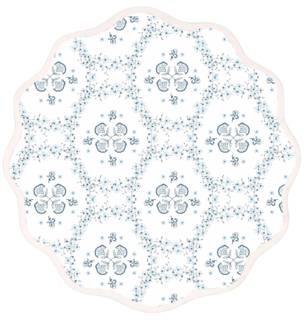Round Scalloped Placemat | Floral Trellis